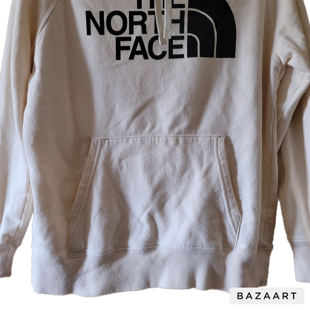 The North Face Hoodie Womens L Large Beige Sweatshirt Long Sleeve Pocket - Picture 3 of 6